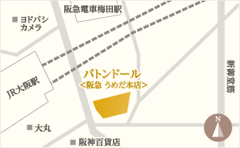 Baton d'orが買える場所の地図