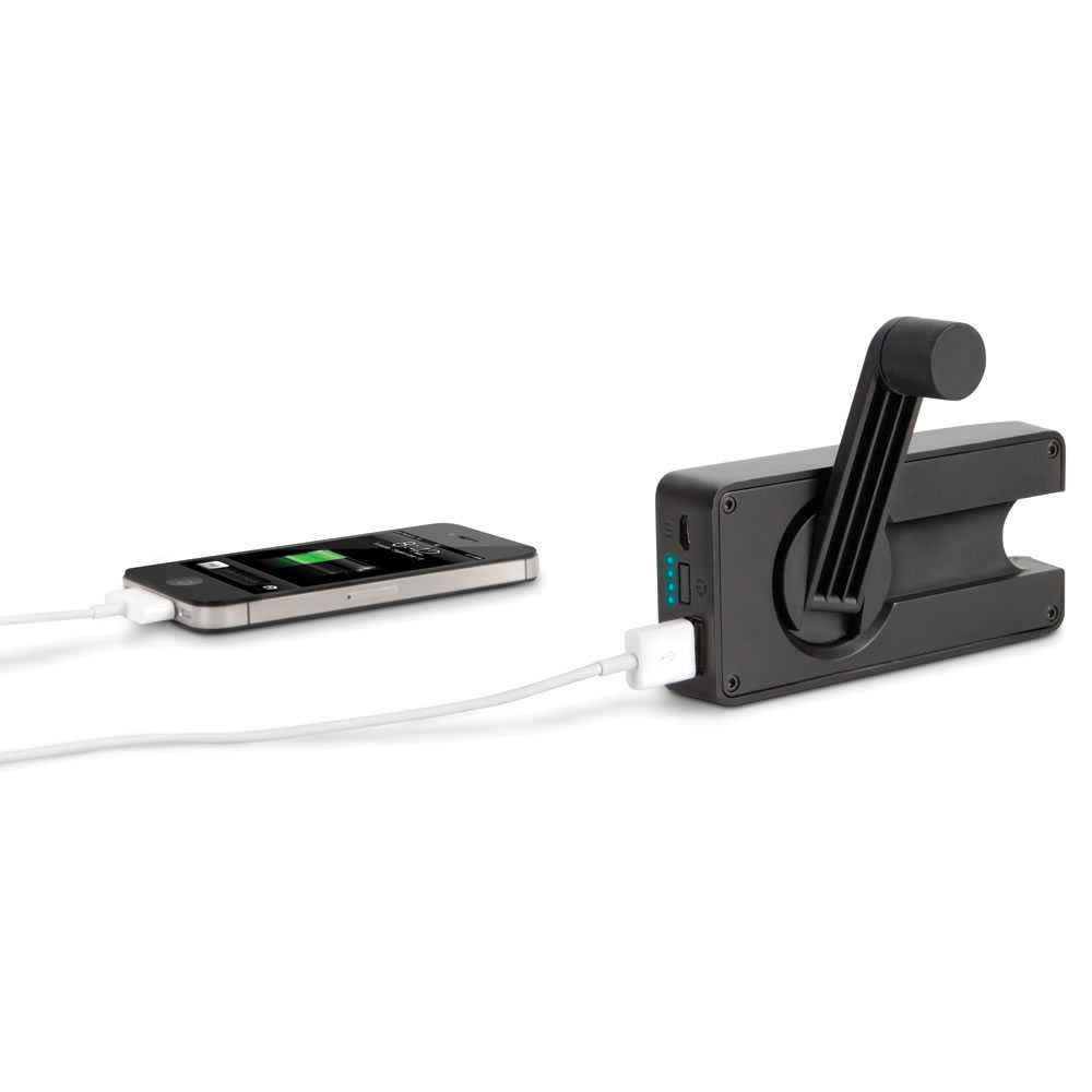 The Hand Crank Emergency Cell Phone Charger.