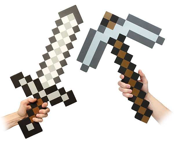 ゲーム Minecraft の中のドット絵のアイテムが現実の世界に飛び出せた玩具がカワイイ Qlay