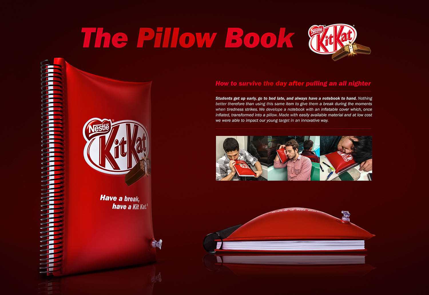 やたら休憩を推奨するKitKatが考えた「枕になるノート」