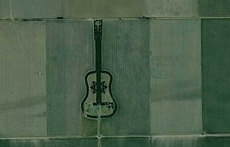 亡き妻の為に作った「空から見るとギター型に見える森」