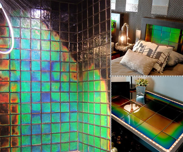 温度によってサーモグラフィっぽく色が変わるタイル「Heat Sensitive Tile」