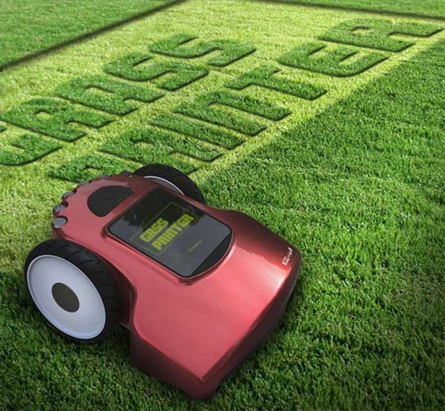 これは面白い！入力した図形データを基に草を刈る草刈機「Grass Printer」