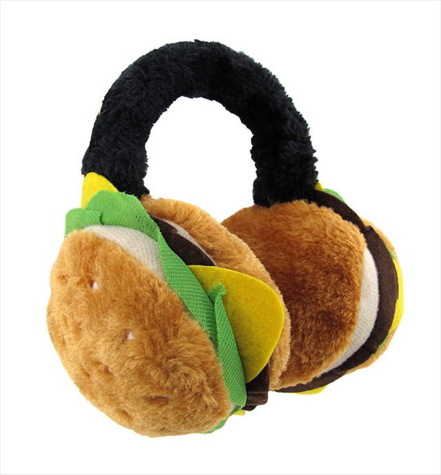 ハンバーガー型の耳あて「Plush Cheeseburger Adjustable Earmuffs」