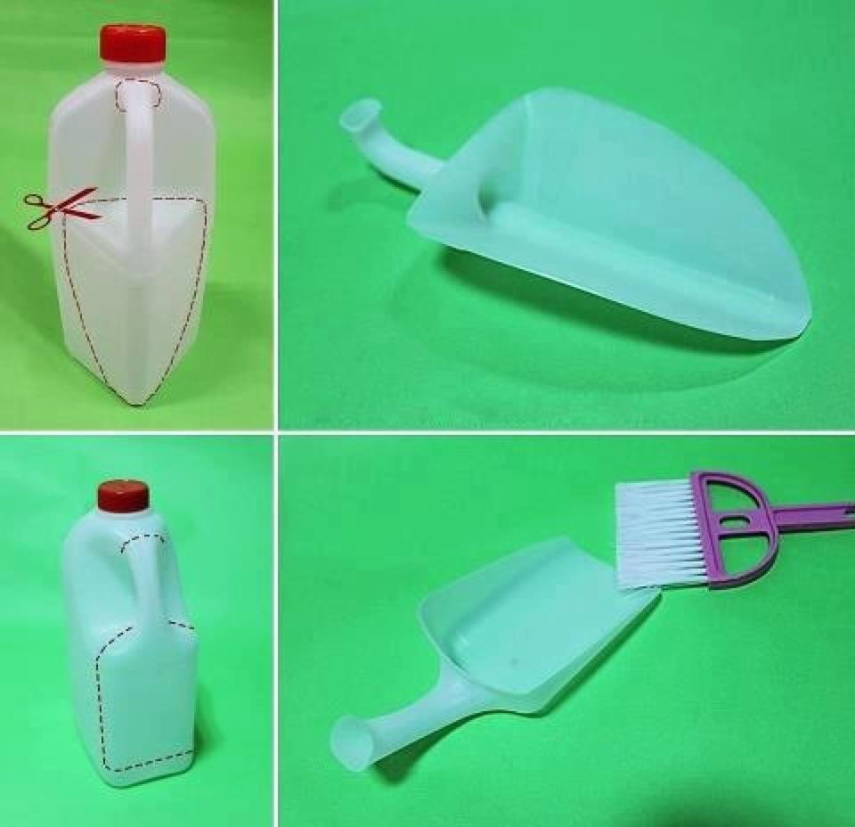 【雑学】取っ手付きのプラスチック容器をチリトリに変身させる方法
