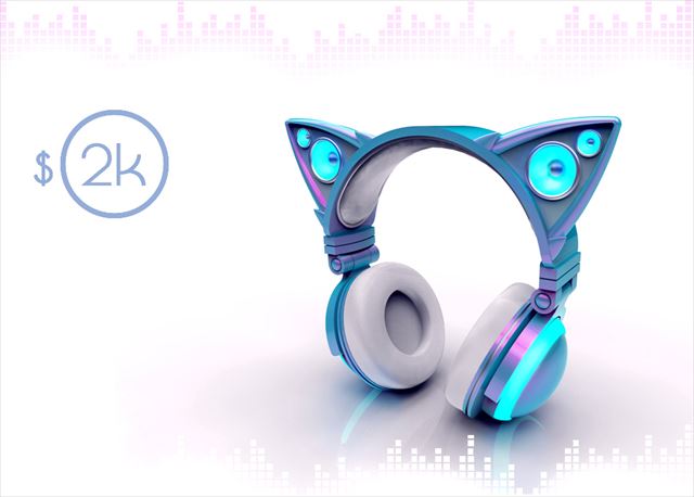 これは一部の人に人気が出そう！近未来感溢れる猫耳型のヘッドフォン「Cat Ear Headphones」