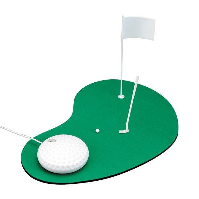 仕事の合間にゴルフの練習ができるマウス「Golf Mouse」