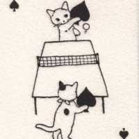トランプをモチーフにした猫のふわふわポストカード