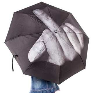 雨に怒りを覚えた時に使うクールで挑発的なデザインの傘