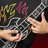 実際に弾けるエレキギターのプリントTシャツ「Electronic Rock Guitar Shirt」